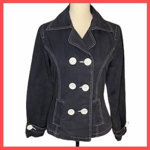 SO Navy Blue Lightweight Pea Coat Sz M